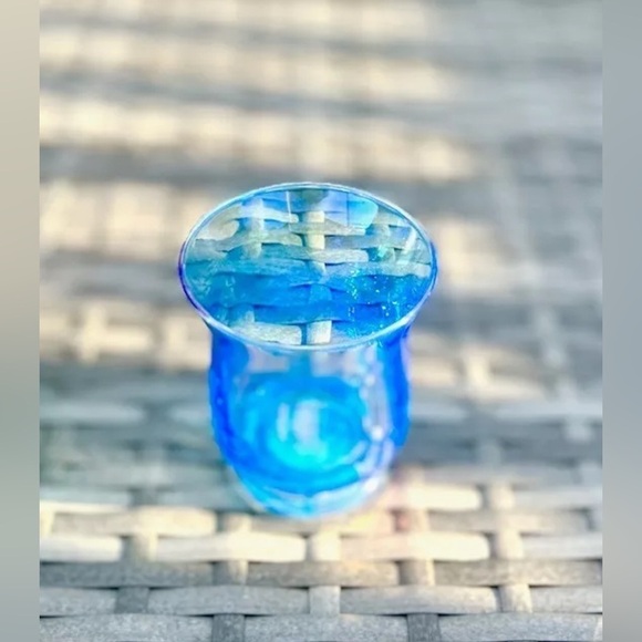 Rare Blue Pearlescent Glass Votive Tea Light Candle Holder FREE CANDLES!…​ - Picture 5 of 9